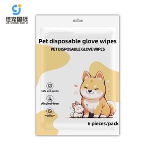 Lingettes humides douces et pratiques pour animaux de compagnie, personnalisables, nettoyage à sec sans rinçage, gants désodorisants pour chats, chiens, petits animaux, bain non-tissé - Product Image 1