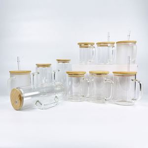 Mug à café en verre sublimable à double paroi transparente de 9 oz avec couvercle en bambou et paille pour impression par transfert thermique – Expédition depuis notre entrepôt aux États-Unis - Product Image 2