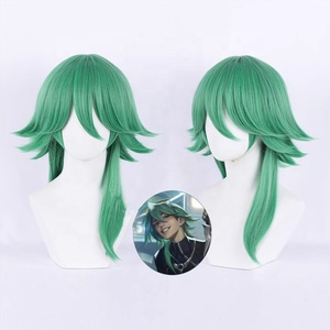 Perruque LOL Heartsteel en gros, cosplay, 50 cm, longueur moyenne, verte, perruque Ezreal, synthétique, anime, cosplay d'Halloween - Product Image 1