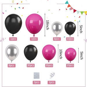 Cumpleaños telón de fondo decoración globo guirnalda Kit señoras niñas despedida de soltera decoraciones Rosa negro para fiesta de niña soltera - Product Image 5