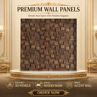 Panneaux muraux 3D en noyer 100% naturel, mosaïque hexagonale en bois massif pour la rénovation des murs de la maison
