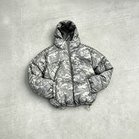 Blouson matelassé surdimensionné personnalisé OEM avec cordon de serrage à la taille, coupe courte, motif Realtree Camo, coupe-vent, streetwear, vêtements d'extérieur pour hommes