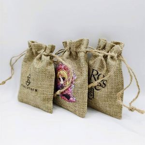 Bolsa de Lino de Yute con Cordón y Aroma Antiguo para Empaque de Collares/Colgantes, Almacenamiento de Regalos de Verano en Varios Tamaños - Product Image 3