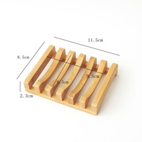 Porte-savon rond et rectangulaire en bambou 100% biologique, ensembles de salle de bain élégants au toucher naturel