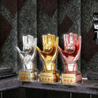 Trophée de football en résine, design coupe, récompense meilleur joueur, trophée gant d'or, trophée gardien de but, objet commémoratif pour les fans, écologique, UV