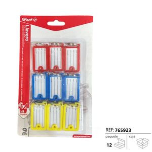 Llavero Keychain 9 Pcs Multicolor With Labels For Organization - Product Image 1