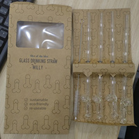 Pénis forme verre paille Bachelorettes fête fournitures Club Bar douche nuptiale résistant à la chaleur haute Borosilicate Sexy Dick pailles