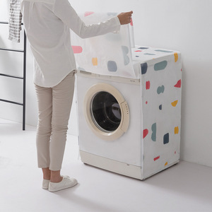 HeDou Washing Machine Cover Geometric Pattern PEVA Waterproof Dustproof Front Loading Laundry Protection - Product Image 1