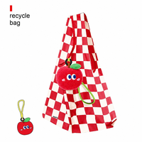 Sac de courses pliable personnalisé avec peluches réutilisables, sac écologique, porte-clés en peluche pomme, jouets