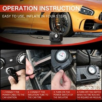 Nouveau compresseur d'air portable 12V filaire pour voiture avec manomètre numérique, moniteur de pression des pneus, arrêt automatique, ABS d'urgence