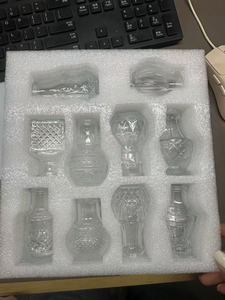 Ensemble de mini-vases en verre gaufré, ornements décoratifs de bureau rétro européens pour la décoration intérieure - Product Image 2