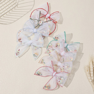 Nouvelles pinces à <span class=keywords><strong>cheveux</strong></span> en tissu à sequins pour enfants, nœuds latéraux pour filles, décoration de <span class=keywords><strong>cheveux</strong></span> en maille pour Noël et anniversaires - Product Image 3