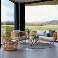 Canapé en rotin tissé à la main chaise d'extérieur jardin luxe Style Villa hôtel cour balcon petite Table table basse extérieure ensemble