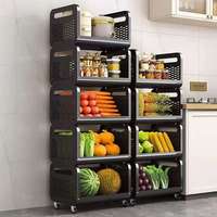 Chariot de cuisine design tendance pour le rangement des fruits et légumes, chariot utilitaire à 5 niveaux, îlot de cuisine, étagère de rangement roulante