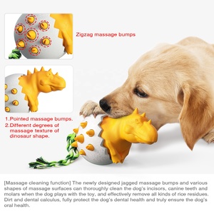 2026 HOT Cute Dog <b>Toy</b> Durable TPR Interactive Dinosaur <b>Eggs</b> Molar Teeth Clean Indestructible Tough Dog Chew <b>Toy</b> - Product Image 4