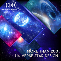 Panneau de plafond acoustique moderne carré Master Acoustic, peinture 3D, polyester, absorption acoustique, fibre optique LED