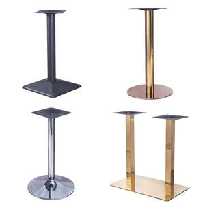 Socle de <span class=keywords><strong>table</strong></span> rond doré, style industriel, pour restaurant, en fer forgé, en acier inoxydable, en métal, en <span class=keywords><strong>fonte</strong></span>, type tulipe - Product Image 2