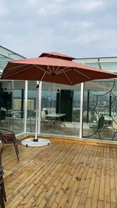 Jardín al aire libre grande <span class=keywords><strong>2</strong></span>,5*<span class=keywords><strong>2</strong></span>,5 <span class=keywords><strong>m</strong></span>/<span class=keywords><strong>3</strong></span>*3m/Dia 3m sombrilla Sol de aluminio a prueba de viento romano voladizo paraguas - Product Image 2