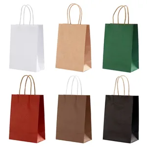 Bolsa de Papel Kraft de Color Sólido en Oferta para Bodas y Uso Diario - Elegante Bolso de Mano, Bolsa de Regalo para Bodas - Product Image 1