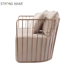 Venta de muebles de lujo de 2 plazas, patas de Metal, Salón sofá de la tela para la fiesta - Product Image 5