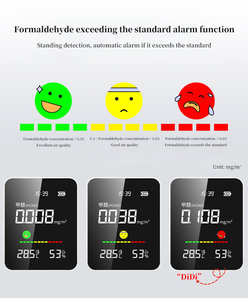 Hava kalitesi monitör sıcaklık ve nem ölçer formaldehit dedektörü kapalı yeni ev formaldehit dedektörü - Product Image 6
