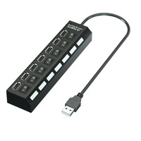 Hub USB 3.0 avec interrupteur, séparateur OTG, station d'accueil, hub multi-ports 7 ports, adaptateur d'alimentation, interrupteur indépendant, accessoires informatiques