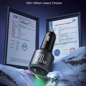 Precio de fábrica <span class=keywords><strong>JOYROOM</strong></span> 2. 0 120W Dual PD + QC3.0 <span class=keywords><strong>Cargador</strong></span> de coche de 3 puertos (gris oscuro) - Product Image 6