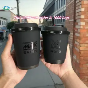 Cup cafe desechables, 6oz 8oz 10oz phân hủy sinh học các tông cốc cà phê với nắp, đôi Ba tường dùng một lần Cà Phê Cốc giấy