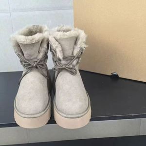 Bottes de neige chaudes d'hiver 2026 de marque, en peau de mouton de haute qualité, de designers renommés, chaussures décontractées de luxe, avec doublure en laine et coton - Product Image 3