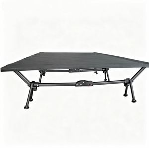 Lit de camping pliable moderne en aluminium pour 2 personnes, de haute qualité, léger et portable pour les activités de plein air - Product Image 1