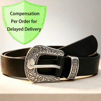 Cinturones de Diseño con Hebilla de Aleación de Zinc, de Cuero Vacuno Genuino, Estilo Vaquero Occidental Vintage, Duraderos, con Logotipo Personalizado, Tendencia de Moda, Venta al Por Mayor