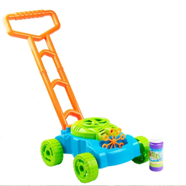 Mainan Gelembung Busa Sabun Anak-anak, Mainan Elektrik Mesin Pemotong Rumput Gelembung Mobil Dorong Luar Ruangan untuk Anak-anak Balita