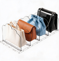 Présentoir de rangement pour sacs à main en plastique de haute qualité, 18 compartiments, design télescopique simple, prix de gros usine