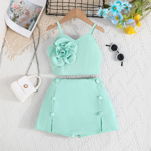 Conjuntos de Ropa de Verano Elegantes y Lindos para Niñas, Dos Piezas, Transpirables, con Flores, para Fiestas, de 6 Meses a 5 Años - Product Image 6