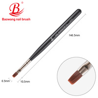 Ensemble de pinceaux 3D de haute qualité pour ongles avec vernis à gel PBT, doublure de cheveux plats, manche en bois, différentes tailles importées du Japon OEM