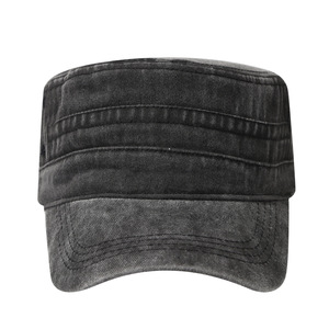 Casquette plate rétro en jean délavé et vieilli, style été, protection solaire, pour le camping, modèle transfrontalier - Product Image 5
