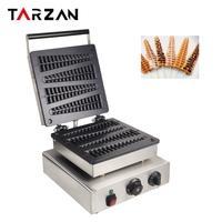 Nouvelle machine à gaufres professionnelle en acier inoxydable en forme de sapin de Noël, surface de cuisson antiadhésive, machine à gaufres en bâtonnets avec minuterie