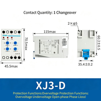 Relais de protection de phase triphasé Chint XJ3-G XJ3-D 240V DPDT 5A, protection contre la séquence de phase, la surtension et la sous-tension, montage sur rail DIN