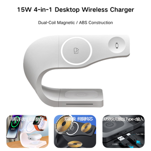 Chargeur sans fil magnétique 4-en-1, station de charge rapide 15W/25W avec ventilateur de refroidissement pour iPhone, <span class=keywords><strong>Apple</strong></span> Watch, <span class=keywords><strong>AirPods</strong></span> et appareils USB - Product Image 3