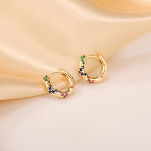 2025 boucles d'oreilles en zircone cubique pour femmes sens Pavoi boucles d'oreilles plaquées or 18 carats boucles d'oreilles créoles colorées pour femmes cadeaux de la Saint-Valentin - Product Image 3