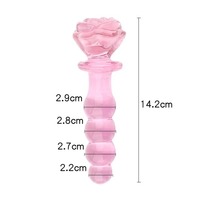 Plug anal en verre en forme de rose, Dildo, Jouets sexuels anaux, Entraînement anal pour adultes, Stimulation féminine, Plug anal en cristal, Perles anales, Jouets pour adultes