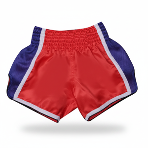 High Street Men's <b>Red</b> Kickboxing Muay Thai Shorts 100% <b>Silk</b> Oxford Fabric High Waist Elastic Solid Stretchable Quick Dry Gym - Product Image 2