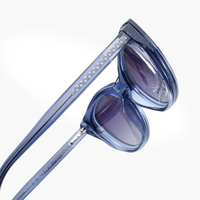 Lunettes de soleil polarisées œil de chat TR90 de haute qualité pour femmes PZ1005, légères, transparentes, couleur marron bleu