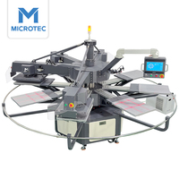 Presse à Chaud Rotative Automatique Microtec Apex X8 à 8 Stations, 16x20 Pouces, Pneumatique, Multi-Postes, pour Transfert Thermique de T-shirts