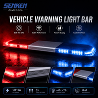 SENKEN Auto-Dachwarnleuchte Hochleistungs-Verkehrsnotfall-Lampe LED Linear-Lichtleiste mit Sirenen-Lautsprecher-Controller