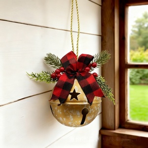 Set Di 3 Campanelle Di Natale Rustiche Con Corda - Fatte A Mano, Stile Vintage, Portafortuna, Decorazione Per Albero O Casa - 2