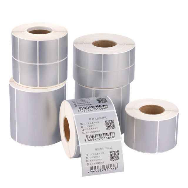 Custom Matte Silver Heat Resistant Barcode Sticker Labels Water Proof Adhesive Multilayer Label bar Code Label Sticker