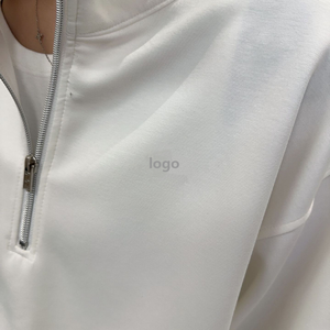 Nuova Collezione Autunnale: Felpa Sportiva da Donna in Cotone e Spandex con Motivo a Lettere in Rilievo, Mezza Zip, Maniche Lunghe, Collo Alto, Vestibilità Morbida e Slim Fit - Product Image 6