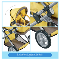 Dollri Starri Combi Poupée Bébé Landau Jouet avec Lit de Transport Amovible et Siège Réglable Poussette de Poupée Jouet pour Enfants