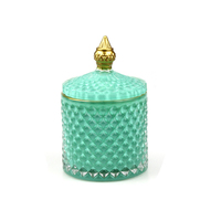 Bougie parfumée parfumée en cire de soja colorée pour mariage, cadeau de luxe en cristal avec couvercles